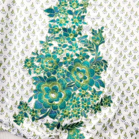 Anthropologie TINY Editions Amber Boho Floral Embroidered Bomber Jacket White SM - Picture 7 of 14